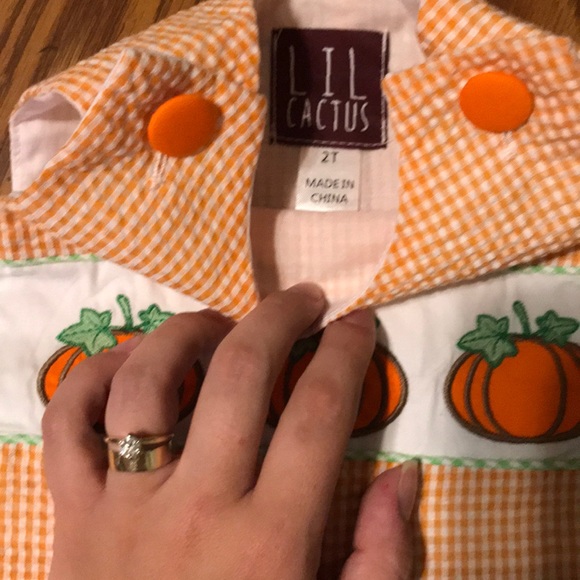 Smocked Fall Romper - Picture 4 of 4